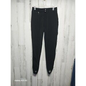 VTG Downhill Racer Schoeller Soft Shell Ski Snow Pants Black Stirrups 6 W27 I26